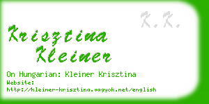 krisztina kleiner business card